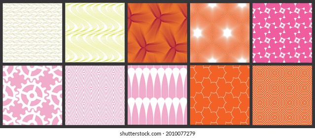 Simple geometric texture. Collection of seamless geometric minimalistic patterns. Backgrounds and wallpapers. Textile ornament. Properly grouped and layered drag and drop to the swatch pallet.