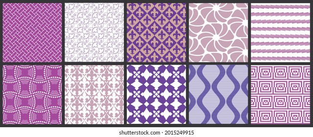 Simple geometric texture. Collection of seamless geometric minimalistic patterns. Backgrounds and wallpapers. Textile ornament. Properly grouped and layered drag and drop to the swatch pallet.