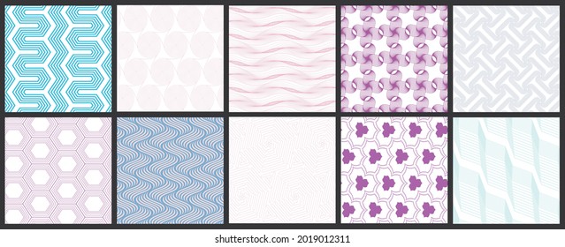 Simple geometric texture. Collection of seamless geometric minimalistic patterns. Backgrounds and wallpapers. Textile ornament. Properly grouped and layered drag and drop to the swatch pallet.