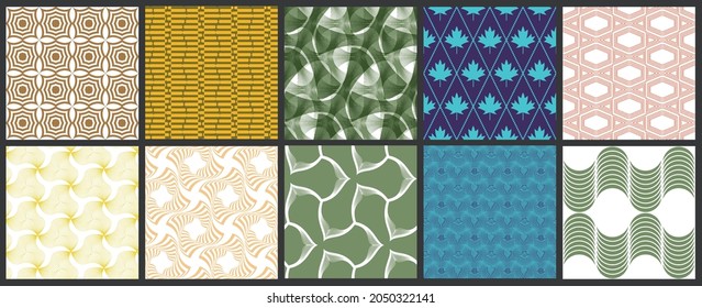 Simple geometric texture. Collection of seamless geometric minimalistic patterns. Backgrounds and wallpapers. Textile ornament. Properly grouped and layered drag and drop to the swatch pallet.