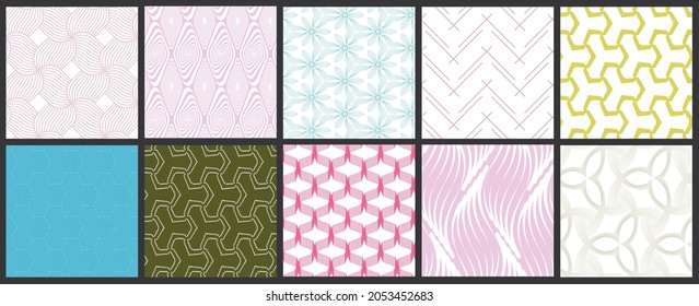 Simple geometric texture. Collection of seamless geometric minimalistic patterns. Backgrounds and wallpapers. Textile ornament. Properly grouped and layered drag and drop to the swatch pallet.