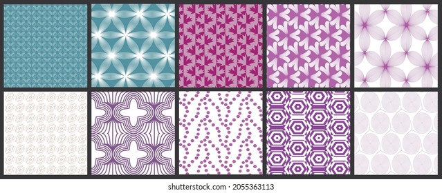 Simple geometric texture. Collection of seamless geometric minimalistic patterns. Backgrounds and wallpapers. Textile ornament. Properly grouped and layered drag and drop to the swatch pallet.