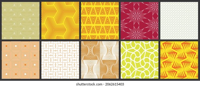 Simple geometric texture. Collection of seamless geometric minimalistic patterns. Backgrounds and wallpapers. Textile ornament. Properly grouped and layered drag and drop to the swatch pallet.