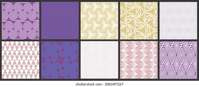 Simple geometric texture. Collection of seamless geometric minimalistic patterns. Backgrounds and wallpapers. Textile ornament. Properly grouped and layered drag and drop to the swatch pallet.