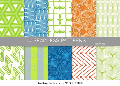 Simple geometric texture. Collection of seamless geometric minimalistic patterns. Backgrounds and wallpapers. Textile ornament. Properly grouped and layered drag and drop to the swatch pallet.