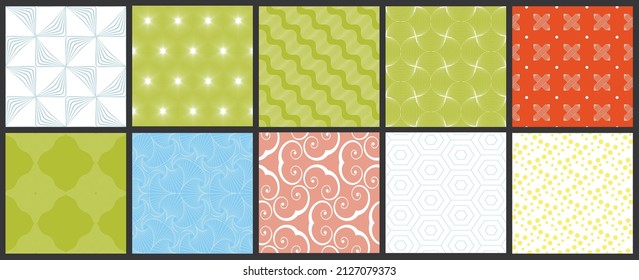 Simple geometric texture. Collection of seamless geometric minimalistic patterns. Backgrounds and wallpapers. Textile ornament. Properly grouped and layered drag and drop to the swatch pallet.