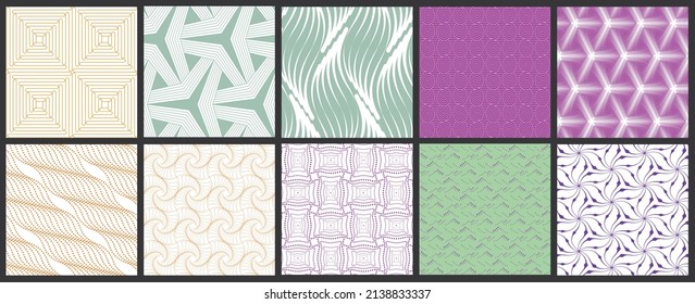 Simple geometric texture. Collection of seamless geometric minimalistic patterns. Backgrounds and wallpapers. Textile ornament. Properly grouped and layered drag and drop to the swatch pallet.