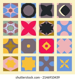 Sencilla textura geométrica. Colección de patrones minimalistas geométricos sin fisuras. Fondos y tapices. Ornamento textil. Arrastrar y soltar correctamente agrupados y estratificados al pallet de muestra.