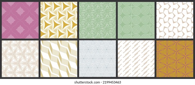 Simple geometric texture. Collection of seamless geometric minimalistic patterns. Backgrounds and wallpapers. Textile ornament. Properly grouped and layered drag and drop to the swatch pallet.
