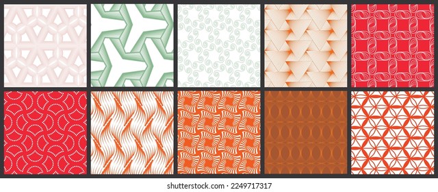 Simple geometric texture. Collection of seamless geometric minimalistic patterns. Backgrounds and wallpapers. Textile ornament. Properly grouped and layered drag and drop to the swatch pallet.
