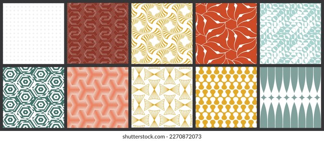 Simple geometric texture. Collection of seamless geometric minimalistic patterns. Backgrounds and wallpapers. Textile ornament. Properly grouped and layered drag and drop to the swatch pallet.