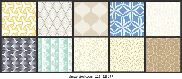 Simple geometric texture. Collection of seamless geometric minimalistic patterns. Backgrounds and wallpapers. Textile ornament. Properly grouped and layered drag and drop to the swatch pallet.
