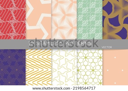 Simple geometric texture. Collection of seamless geometric minimalistic patterns. Backgrounds and wallpapers. Textile ornament. Properly grouped and layered drag and drop to the swatch pallet.