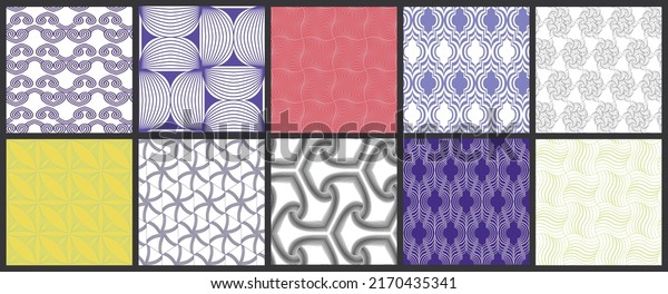 Simple Geometric Texture Collection Seamless Geometric Stock Vector ...