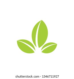 Simple Geometric Three Leaf Natural Symbol Logo Vector