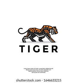simple geometric tiger logo, modern icon vector design