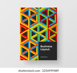 Einfache geometrische Fliesenbroschüre. Modernes Corporate Identity Design, Vektorlayout.