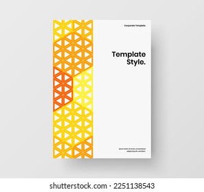Diseño de folletos de baldosas geométricas simples. El concepto de diseño de vector A4 de identidad corporativa brillante.