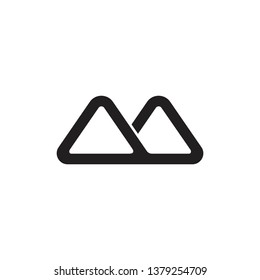 simple geometric triangle line mountain logo vector