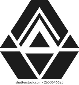 Simple geometric triangle logo in black with centered symmetry