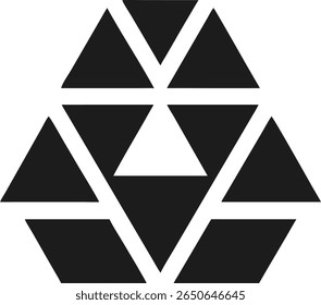 Logotipo de triângulo geométrico simples centrado simetria vetor ilustração design