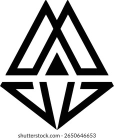 Simple geometric triangle logo centered symmetry for branding or marketing purpose