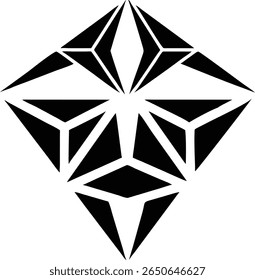 Simple geometric triangle logo design centered symmetry black silhouette vector