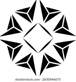 Simple geometric triangle logo design with symmetrical centered shape