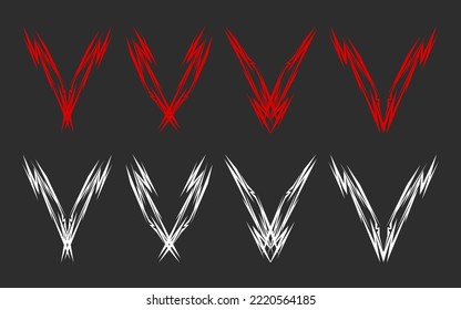 Simple geometric tribal tattoo pattern set