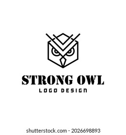 Simple, geometric and unique logo about owl in hexagon.
EPS 10, Vector.