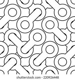 Simple geometric vector graphical pattern - interlaced elements on white background