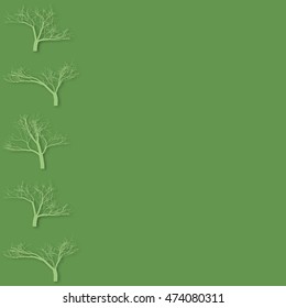 Simple geometric vector illustration. Band of trees on a green background