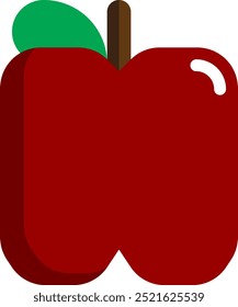 Una simple Ilustración vectorial geométrica de una deliciosa manzana roja