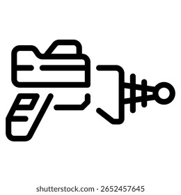 Vector geométrico simple de una pistola láser en estilo retro futurismo.