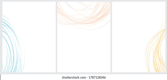 Diseños Geométricos simples de vectores. Líneas de mano nítidas rosadas, crema y azul claro, aisladas en un fondo blanco. Impresiones de vectores abstractos simples ideales para el diseño, la cubierta. Garabatos de tinta.