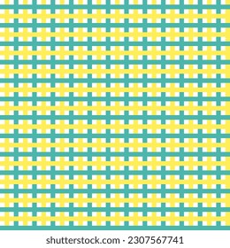 Simple geometric vector pattern with blue and yellow grid on white background. for wallpaper, background, wrapper stuff, decorating anything. Tattersall Pattern