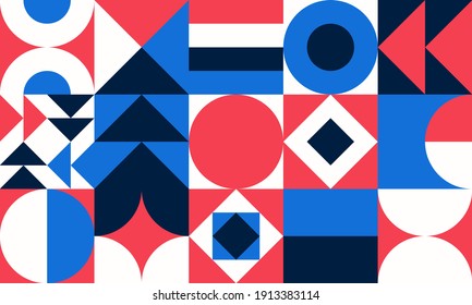 Simple geometric vector pattern. Bright color palette.