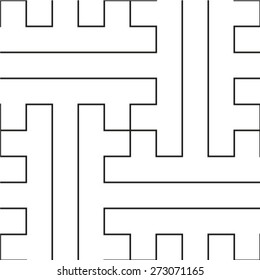 Simple geometric vector seamless monochrome pattern