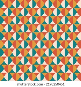 Simple geometric vintage seamless pattern design with swatches options color palette and pattern v3