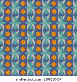 Simple geometric vintage seamless pattern design with swatches options color palette and pattern v3