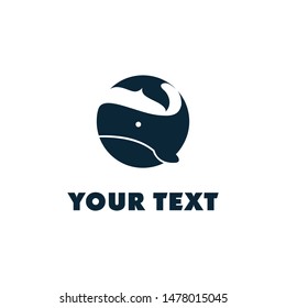 Simple geometric Whale Logo Design Vector Template