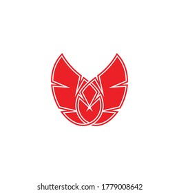 simple geometric wings symbol vector fit for your logo brand