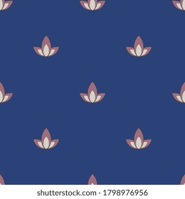 Simple geometrical floral pattern with stylized lotus flowers.