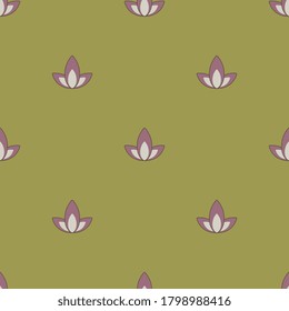 Simple geometrical floral pattern with stylized lotus flowers.