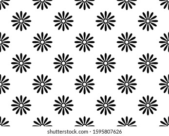 Simple geometrical floral pattern with white background