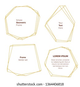 Simple geometrical frame in gold color