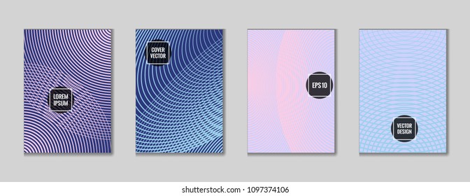 Simple geometrical lines notebook cover background. Minimalistic notepad cover surface set. Colorful title page illustration for corporate notebook, dairy or notepad.