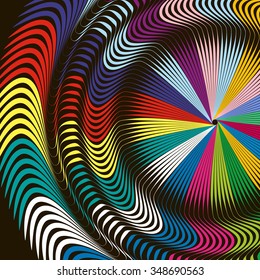 Simple geometrical ornament - Lines and circles. Vector illustration.
