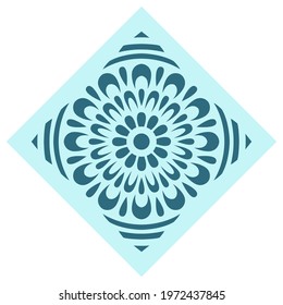 Simple geometrical pattern on cyan background