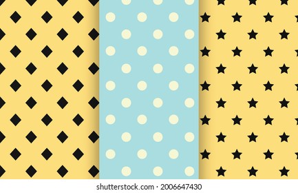 Simple geometrical shape pattern collection in vector format for print pattern designing purpose